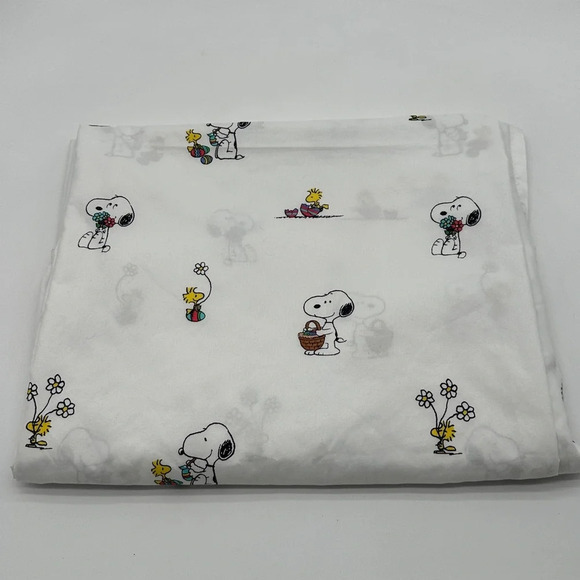 Peanuts Snoopy & Charlie Brown Twin Sheet 1 ‎ Flat Sheet  Berkshire - Picture 3 of 7